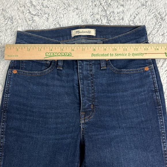 Madewell 10” high rise skinny Dark Denim Jeans with Raw hem size 25 - Picture 7 of 13